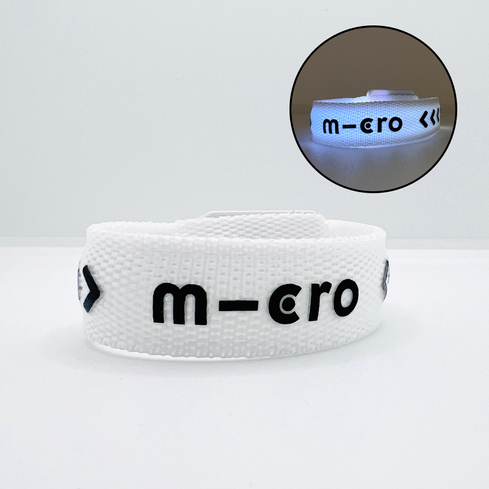 Браслет белый m-cro LED (светящийся)_promo