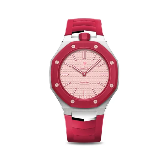 Корпус для часов POP-Swatch x AP - Красный и Розовый - Комплект из 2 ремешков