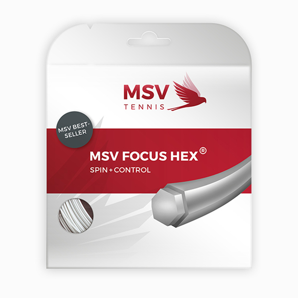 Теннисная струна MSV Focus HEX, 1,27, 12м (белый)
