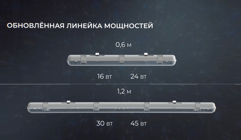 Светильник LED ДСП STRONG 2.0 16Вт 5000K 1242х90х68мм IP65 матовый рассеиватель VARTON