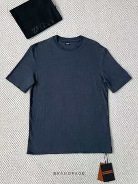 Футболка тёмно-синяя от Zegna Oasi Lino BP5-615351
