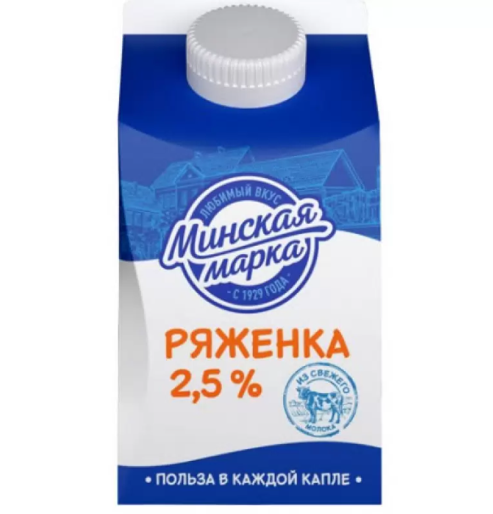 Ряженка "Нежность" Минская марка 2,5%, 0,5 кг