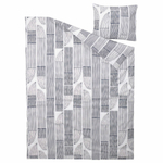 Комплект постельного белья IKEA BERGKORSORT, Односпальный, Белый с рисунком, 150x200, 50x80 см