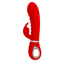 Красный вибратор-кролик с ребрышками 20см Pretty Love Prescott BI-014635-2