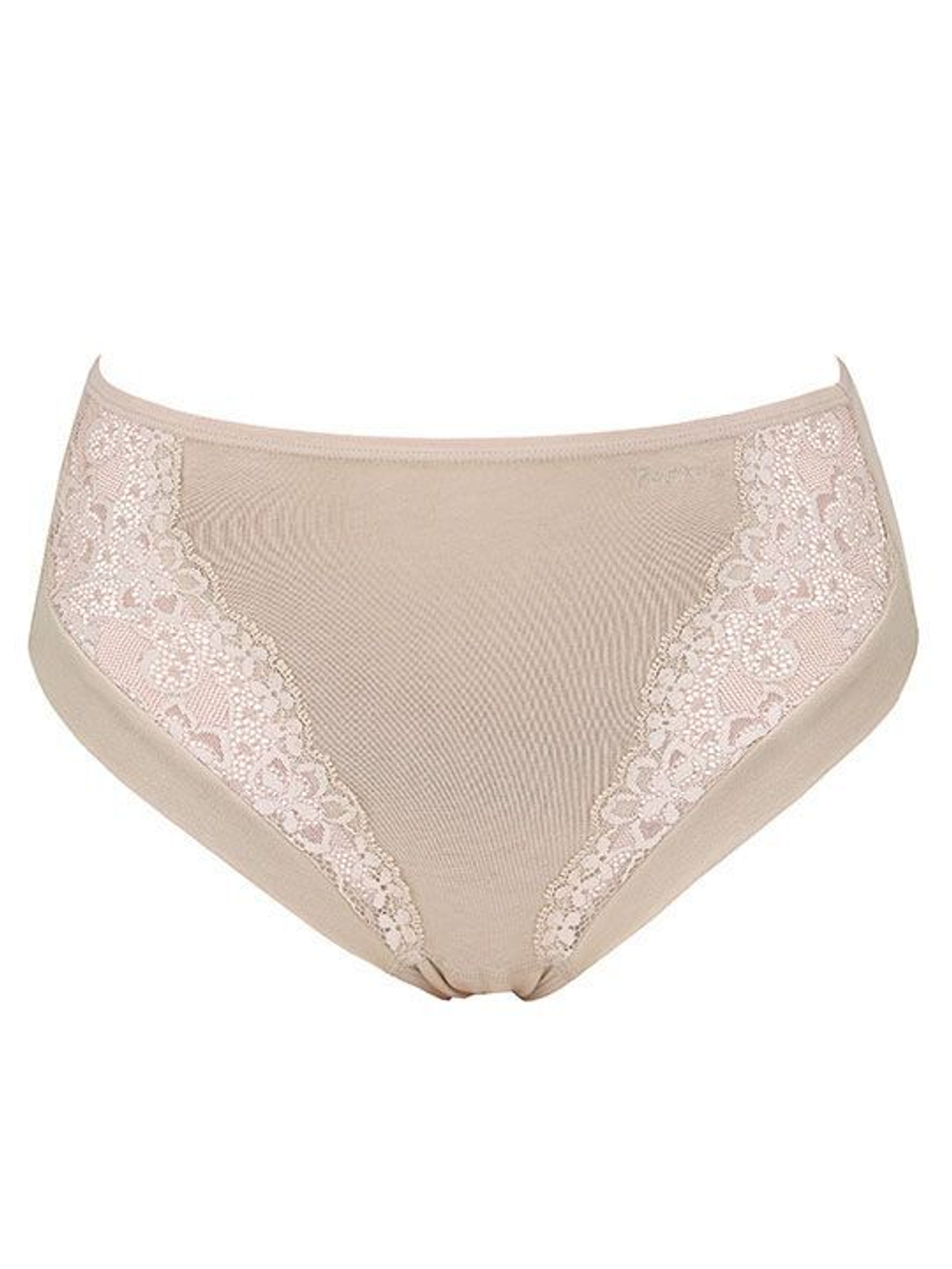 Высокие трусики с кружевом Esencial Lace (Размер: M) (Цвет: телесный)