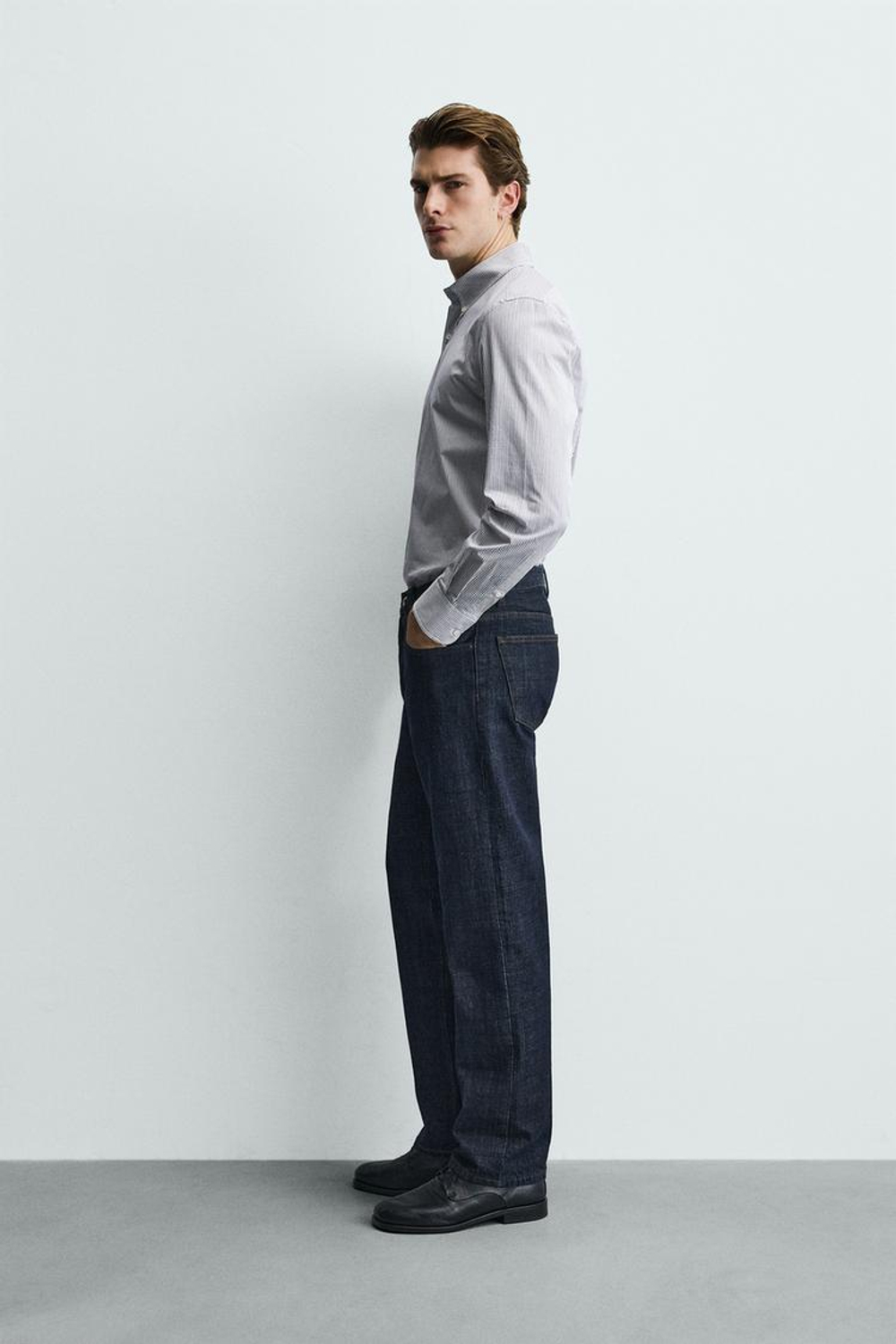 ZARA РУБАШКА REGULAR FIT В КЛЕТКУ, РЫЖЕВАТО-КОРИЧНЕВЫЙ