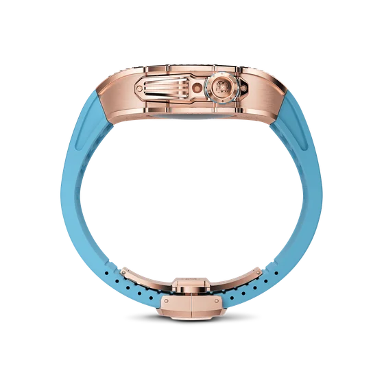 Корпус для Apple Watch RST45 - Голубой/Розовое золото/Кристаллы