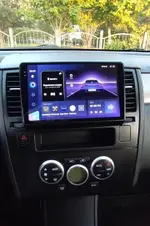 Магнитола для Nissan Tiida C11 2004-2013 (климат с круглым экранчиком, рамка черная) - Teyes CC4-PRO монитор 9.5" 2K QLED на Android 13, Быстрейшая, Snapdragon 778G, ИИ, CarPlay, DSP, 4G SIM-слот