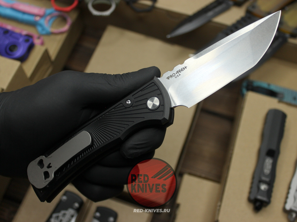 Нож Chaves Knives / Pro-Tech Redencion 229 Auto FDE Battleworn TANTO BLACK - рук алюм, гравировка, шайбы