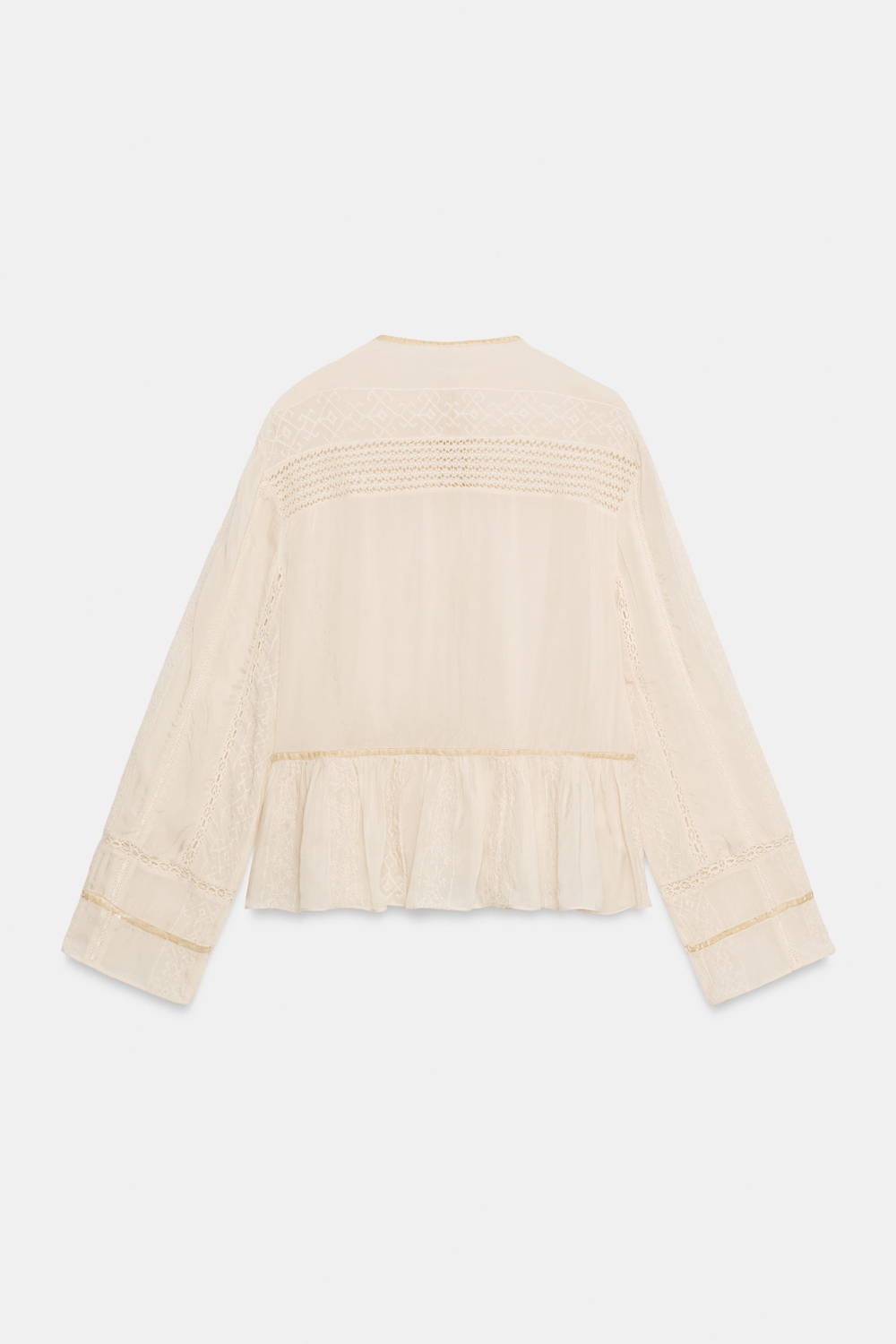 РОМАНТИЧНАЯ РУБАШКА С ЗАВЯЗКАМИ — ZW COLLECTION — ZARA