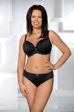 Элегантный бюстгальтер plus size с уплотненными чашками из нежной микрофибры (Размер: 75L) (Цвет: черный)