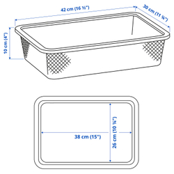 IKEA TROFAST  (ИКЕА ТРОФАСТ)  -  Ящик проволочный - серо-синий 42x30x10 см