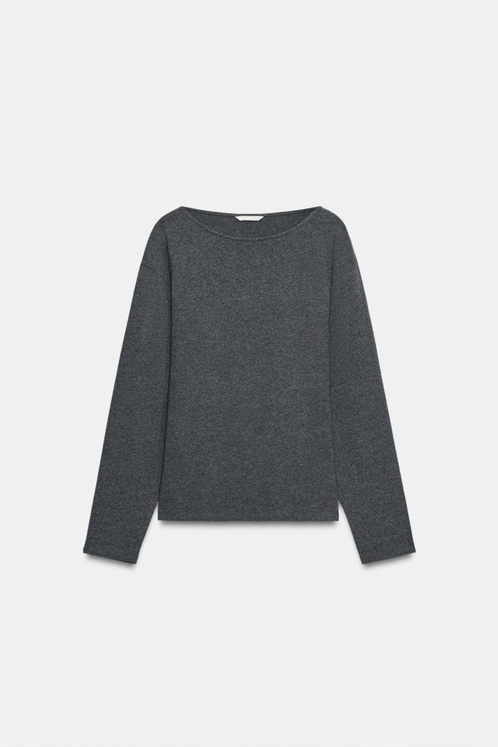 ZARA ПРИТАЛЕННАЯ ФУТБОЛКА, СЕРЫЙ МЕЛАНЖ