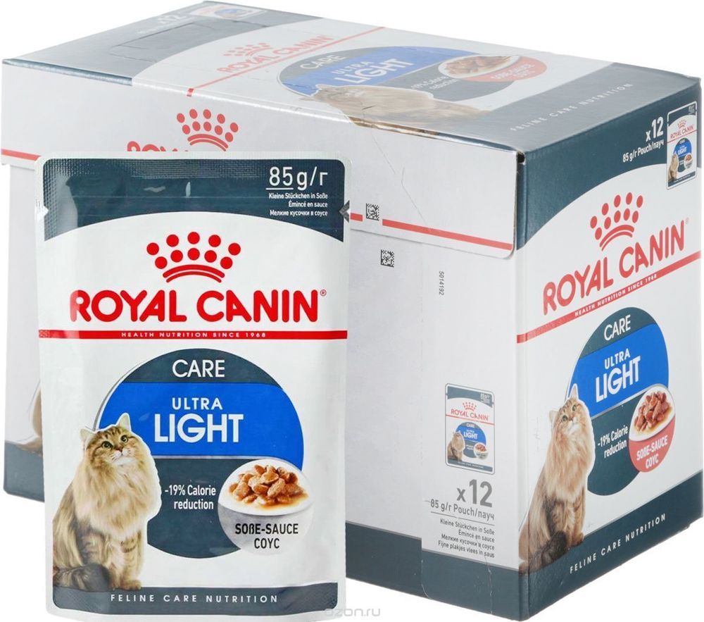 Влажный корм Royal Canin Ultra Light для кошек склонных к полноте, в соусе, 28 шт x 85 г Влажный корм Royal Canin Ultra Light для кошек склонных к полноте, в соусе, 28 шт x 85 г