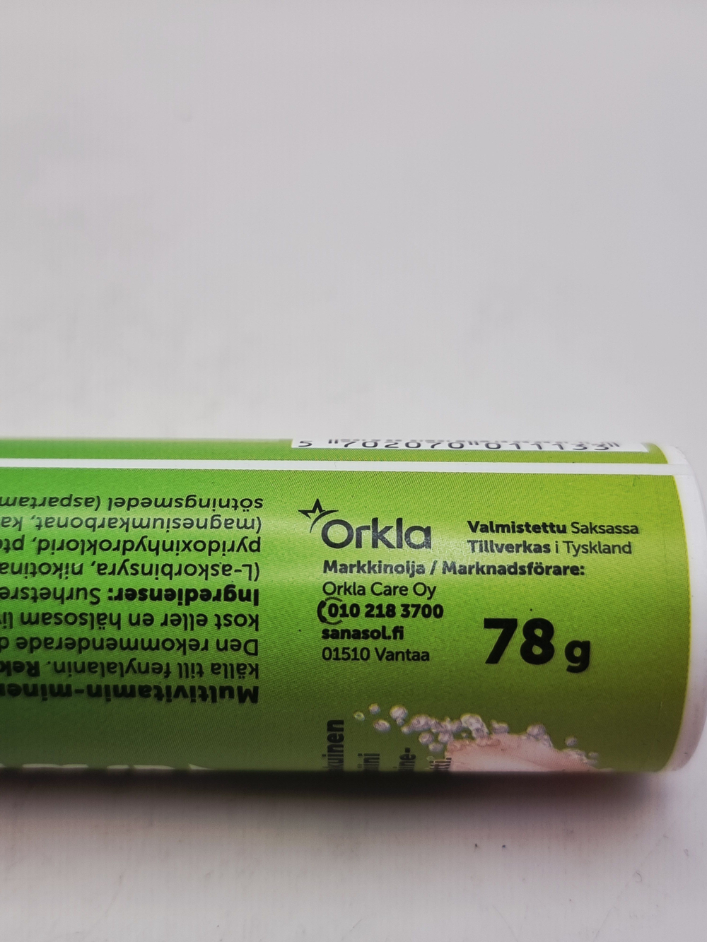 Витамины Sana-sol VAHVA B-Energy 15 шипучих таблеток со вкусом апельсина (из Финляндии)