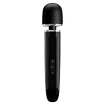 Черный мощный жезловый вибратор с изогнутой ручкой Charming Massager - 24 см. (Цвет: черный)