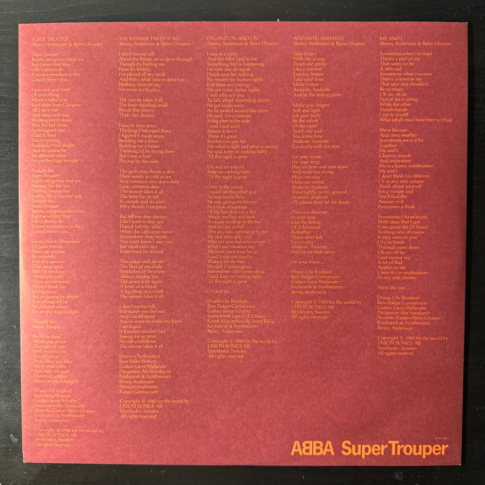 ABBA ‎– Super Trouper (Япония 1980г.)