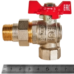 Кран шаровой угловой ROMMER - 1/2" (ВР/НР, ручка-бабочка)