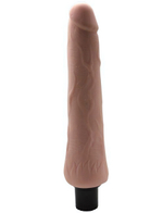 Длинный вибратор с венами UltraSkin Vibro Realistic (Цвет: телесный)