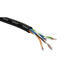 Кабель витая пара Intro I-U4PE-A-305 уличный для интернета U/UTP 4x2x24 AWG 5e CCA PE 305 м | LAN-кабель витая пара без экрана U/UTP-CCA