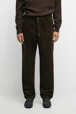 Massimo Dutti Вельветовые брюки-джоггеры, зеленый