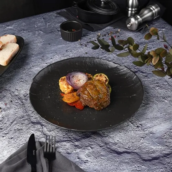 Тарелка d 29 см Uneven Side Black Raw Stellar P.L. Proff Cuisine [3]