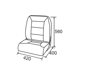 Кресло Premium High Back Boat Seat - Серый/Графит
