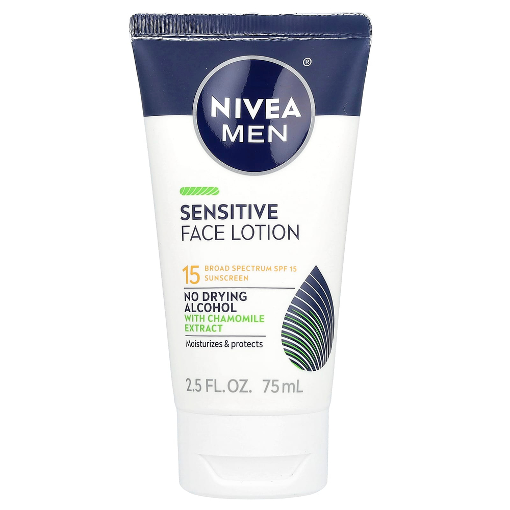 Nivea, Для мужчин, лосьон для чувствительного лица, SPF 15, 75 мл (2,5 жидк. унц.)