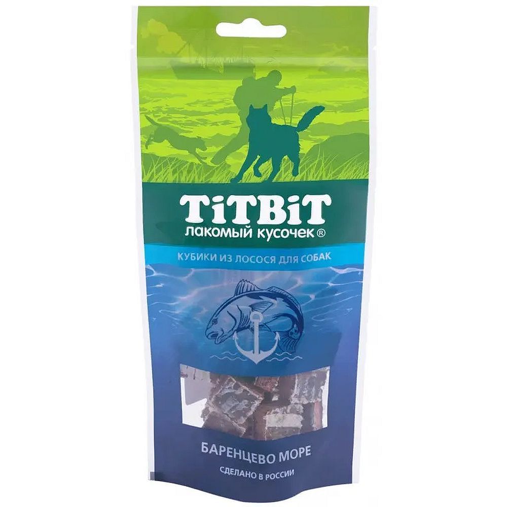 Лакомство для собак TitBit Кубики из лосося 75 г
