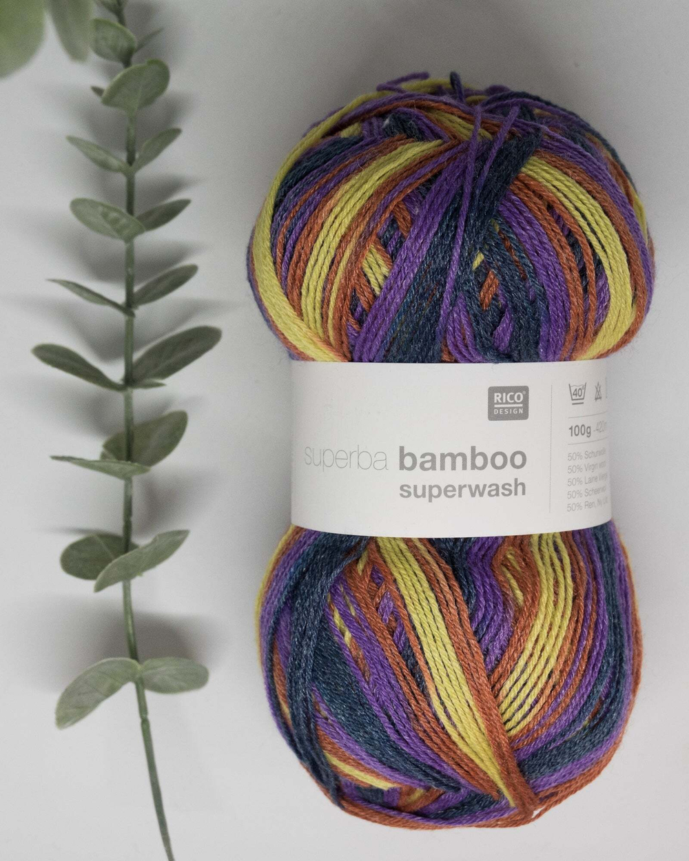 -50% Rico Superba Bamboo Superwash (Носочная пряжа) 100г