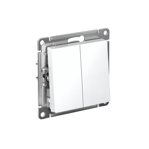 Выключатель двухклавишный Systeme Electric AtlasDesign Белый ATN000151