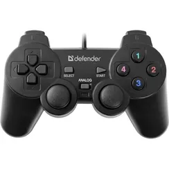 Геймпад Defender Omega USB, проводной, вибрация, для PC, USB, черный