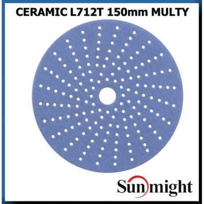 Шлифовальный круг CERAMIC L712T 150мм на липучке с мультипылеотводом P240