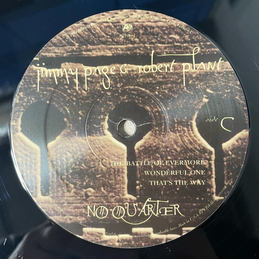 Винтажная виниловая пластинка LP Jimmy Page Robert Plant No Quarter (США 1994)