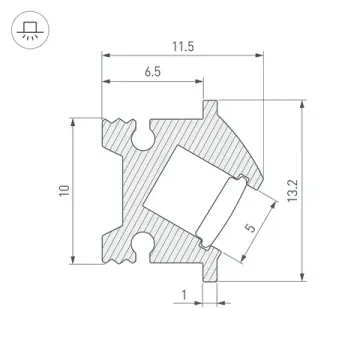 Профиль для контурной подсветки 2м 043748 серебристый SL-BEVEL-H12-F13-2000 ANOD Arlight