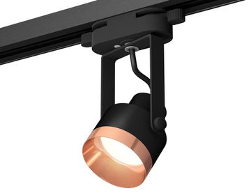 Комплект трекового однофазного светильника 1*GU10 XT6602045 PBK/PPG чёрный полированный/золото розовое полированное (C6602, N6135) Ambrella