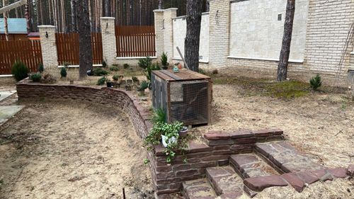 Ступени из камня Бутовый камень цокольный Терракот красный Ступени из камня Бутовый камень цокольный Терракот красный