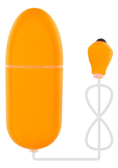 Оранжевое виброяйцо FUNKY EGG ON A WIRE - 7,5 см.