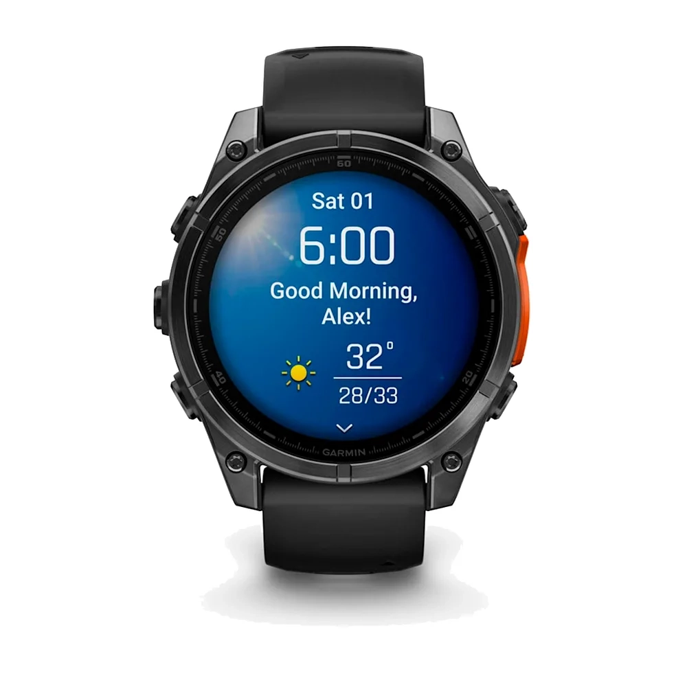 Умные часы Garmin Fenix 8, 47мм, Amoled Slate Gray with Black Silicone Band (010-02904-09)