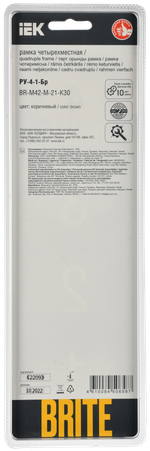 BRITE Рамка 4-местная РУ-4-1-Бр металл коричневый RE AL IEK