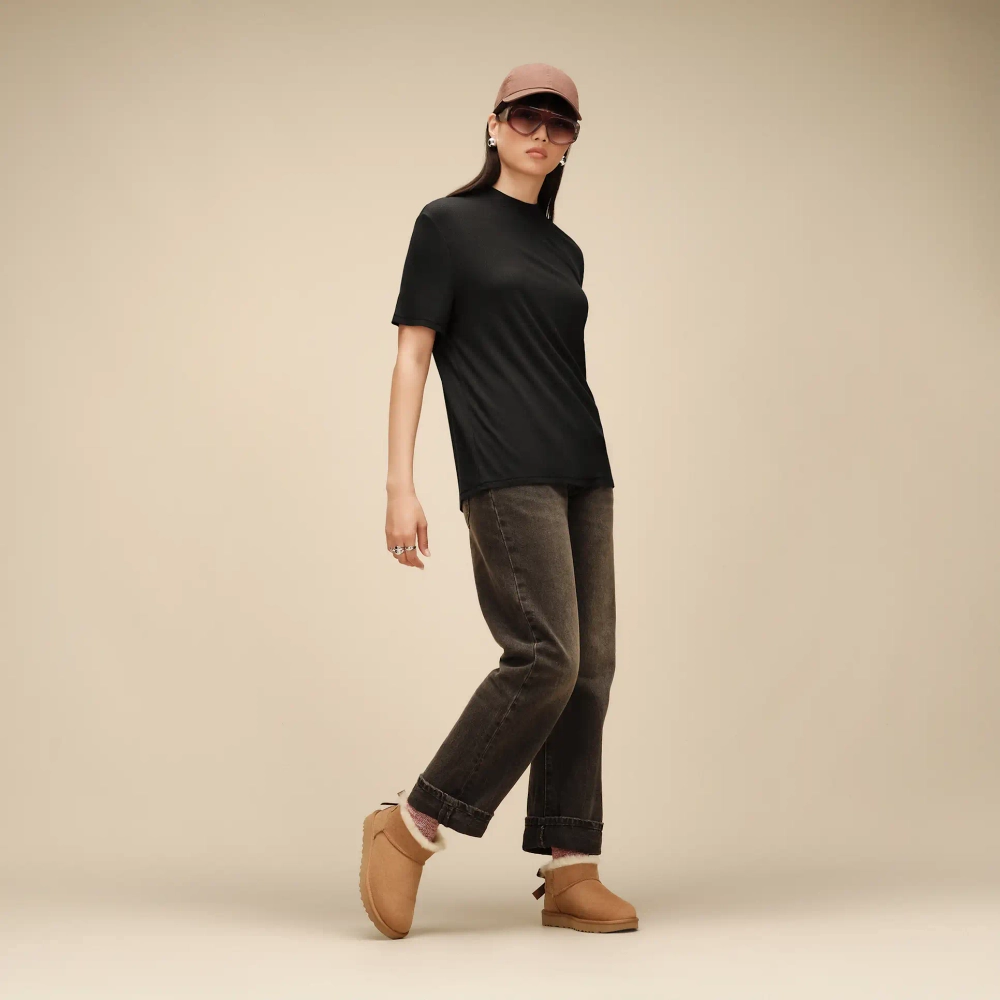 UGG Угги Ultra Mini Bailey Bow, каштановый