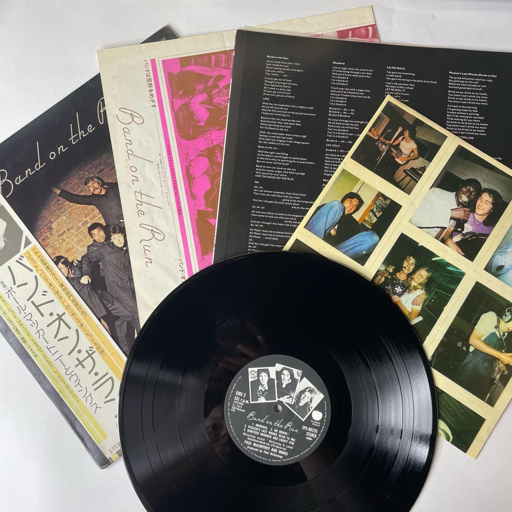Винтажная виниловая пластинка LP Paul McCartney And Wings Band On The Run (Япония 1975) (Оби) Полный Комплект
