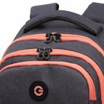 Рюкзак GRIZZLY школьный, анатомическая спинка, 2 отделения, для девочек, BLACK/ORANGE, 41х27х17 см, RD-342-1/2