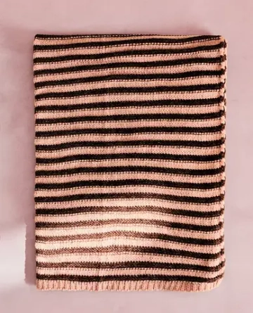 ZARA HOME ДЕТСКИЙ ПЛЕД В ПОЛОСКУ, РОЗОВЫЙ