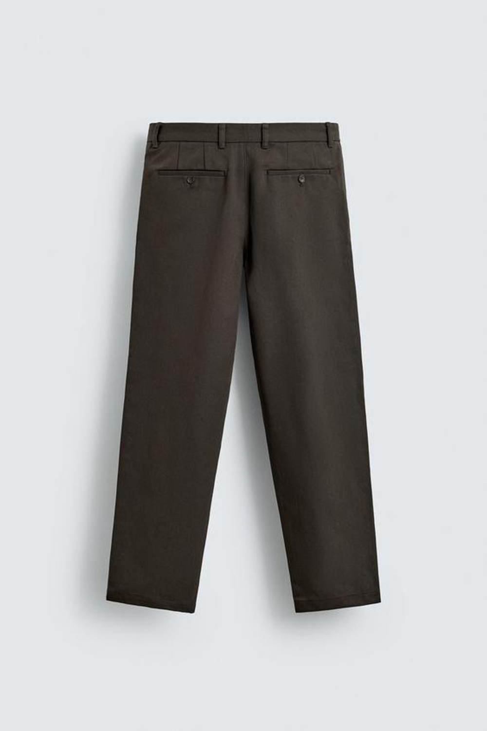 ZARA БРЮКИ STRAIGHT FIT ИЗ РЕЛЬЕФНОЙ ТКАНИ, КОРИЧНЕВЫЙ