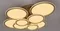 Люстра потолочная светодиодная Rilon 9301/2*4 CHAMPAGNE GOLD, 304 Вт, золотая и шампань