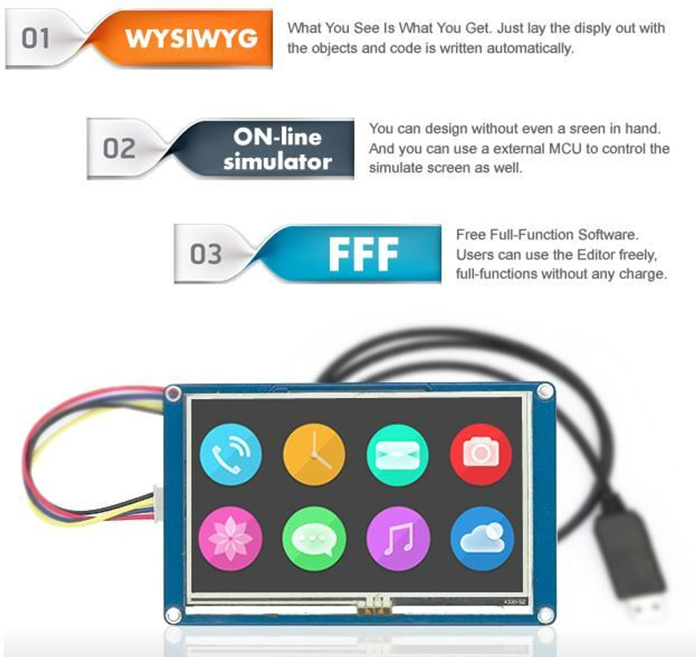 Дисплей Nextion NX4832T035 3.5"