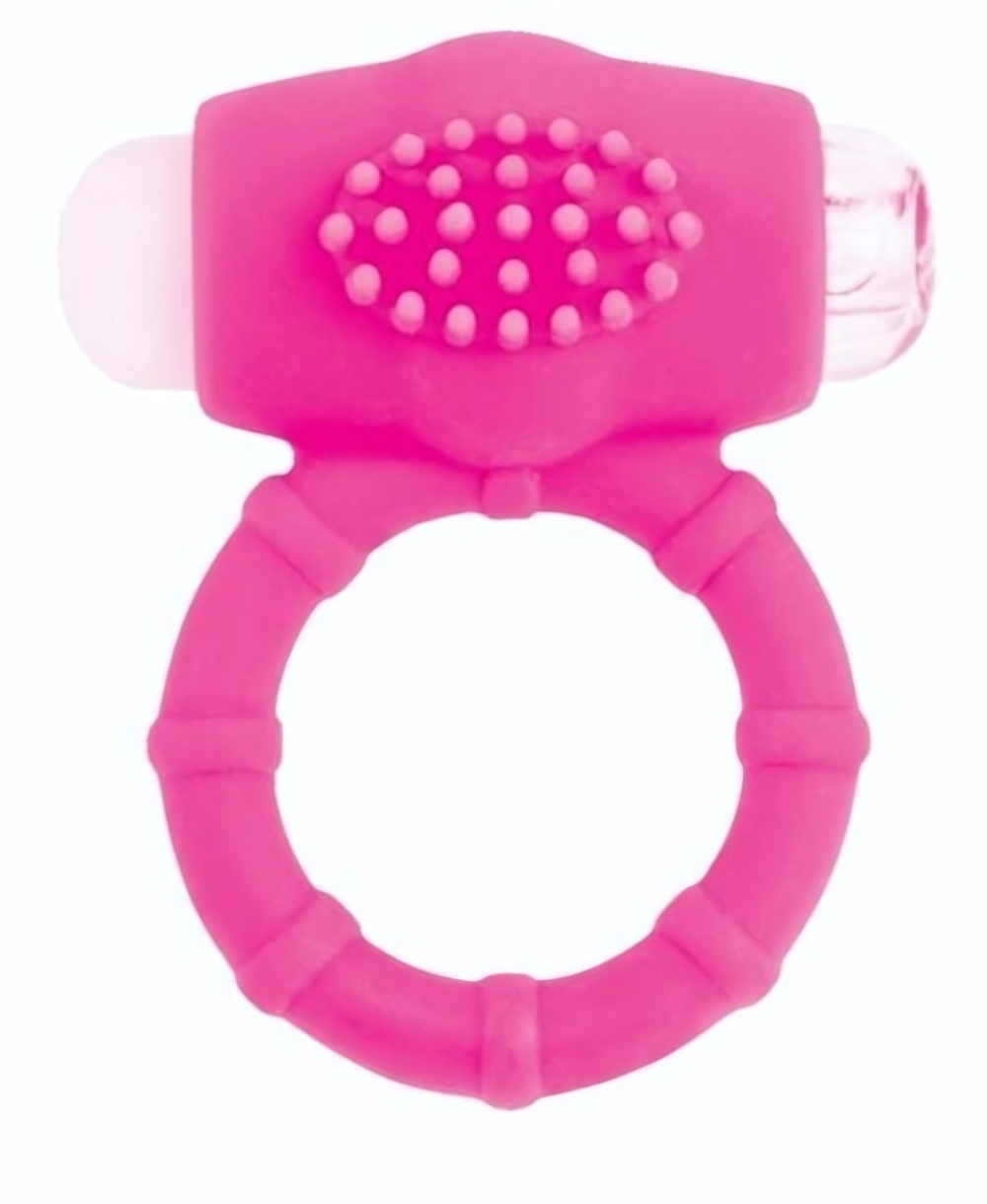 Розовое эрекционное виброкольцо A-toys (Цвет: розовый)