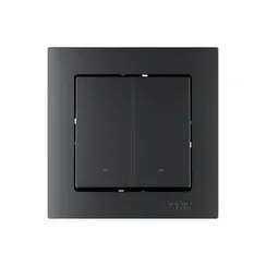 Выключатель двухклавишный с подсветкой Systeme Electric AtlasDesign Smart Карбон ATN001053Z