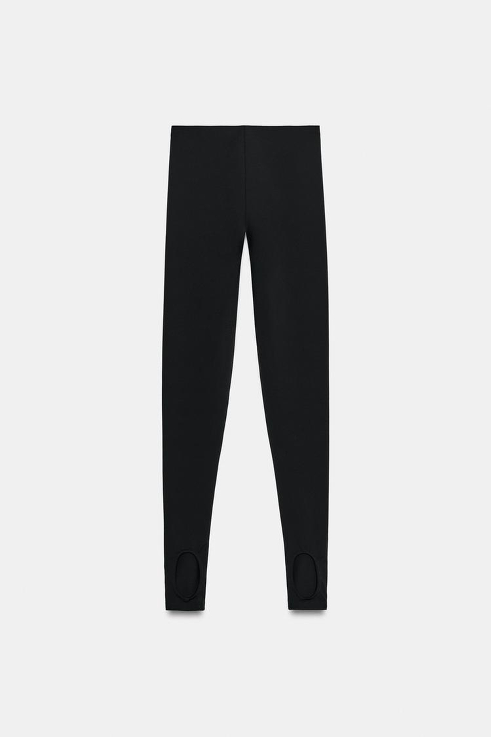 ZARA ЛЕГИНСЫ ИЗ СМЕСОВОГО ПОЛИАМИДА СО ШТРИПКАМИ, ЧЕРНЫЙ